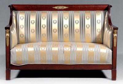 French Empire style settee mahogany 925a2