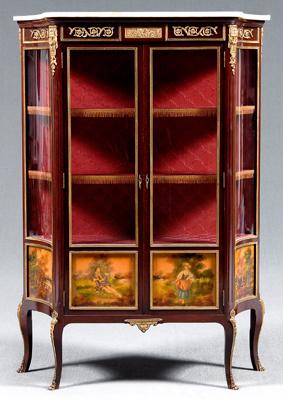 Louis XV style marble top vitrine  925ad