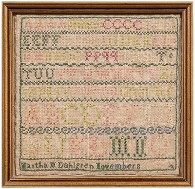 19th century alphabet sampler,