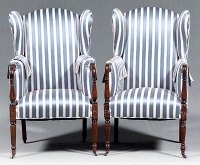 Pair Federal style lolling chairs: