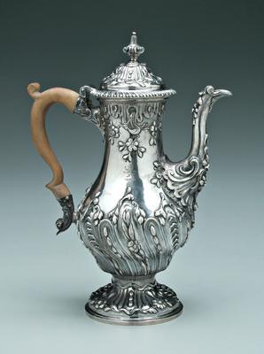 George III English silver coffeepot  92602