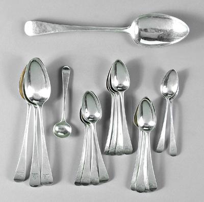19 George III English silver spoons  92610