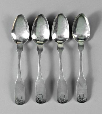 Four Charleston coin silver spoons  9261d