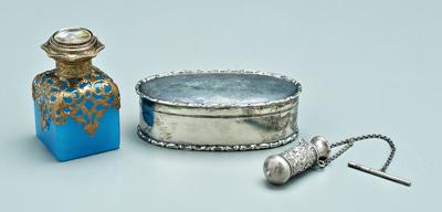 Silver box, vinaigrette, perfume: English