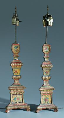 Pair paint decorated Italian lamps  92630