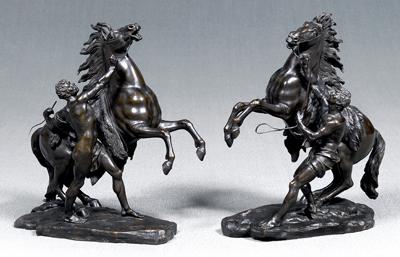 Pair bronze Marly horses rearing 9263a