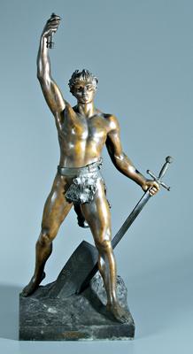 Spelter figure after Constant, Vainquer