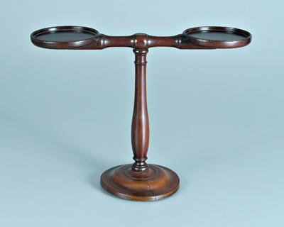 Turned wooden candle stand mahogany  9267b