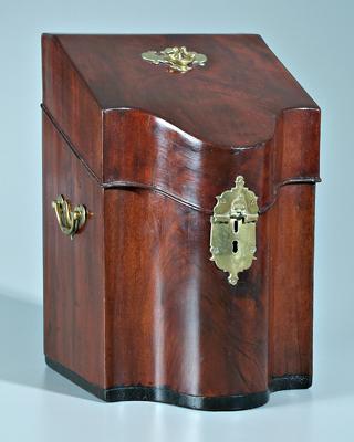 Georgian mahogany knife box, serpentine