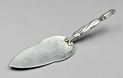 Georg Jensen sterling cake server, stylized