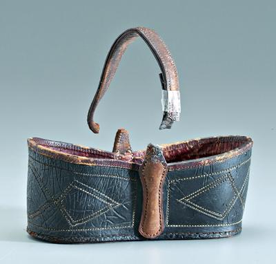 Southern leather key basket, stitched