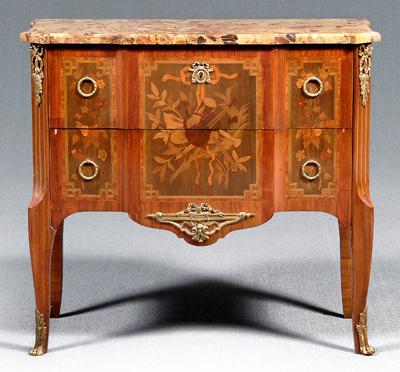 Louis XVI style two drawer commode,