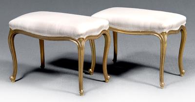 Pair gilt wood footstools each 9274a