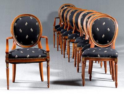 Assembled set, ten Adam style chairs: