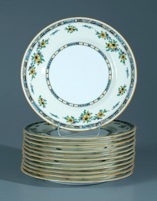 Twelve Royal Doulton plates stenciled 92764