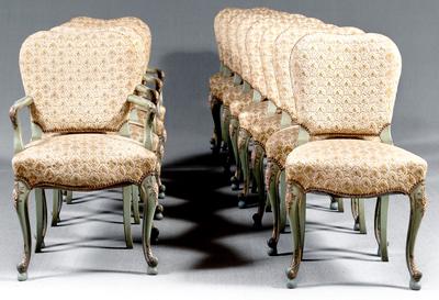 Set of 12 Rococo style chairs: