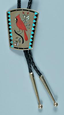 Edaakie Zuni 14 kt gold bolo tie  927aa