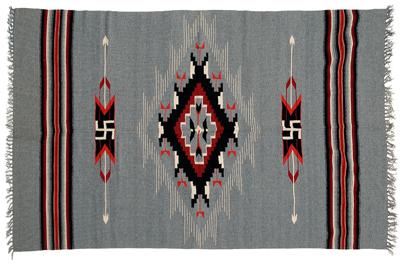 Finely woven Rio Grande rug, central