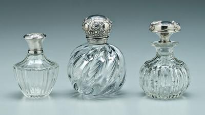 Three crystal perfumes with silver 927bd