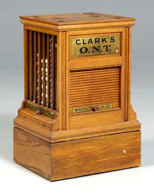Clarke&#39;s O.N.T. oak spool cabinet,