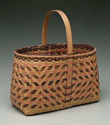 Cherokee river cane basket, brown and