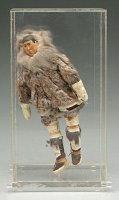 Inuit doll, male figure with carved