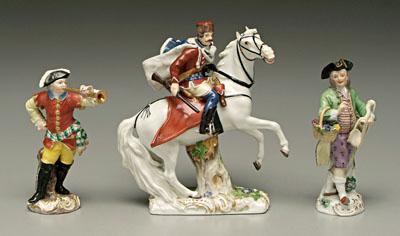 Three Meissen figures soldier 9240e