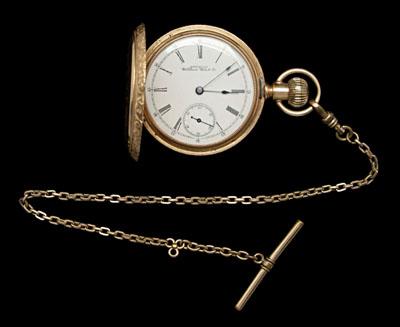 Waltham gold pocket watch, 14 kt.