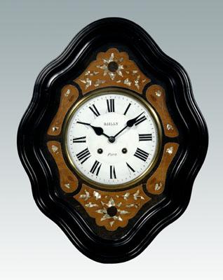 French inlaid wall clock cartouche 9242c