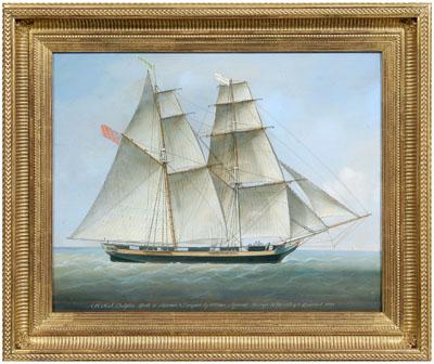 Painting attributed to Louis Dodd, "HMS