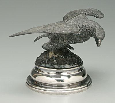 Silver plate eagle ink stand round 92455