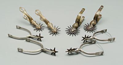 Four pairs vintage spurs brass  924ad