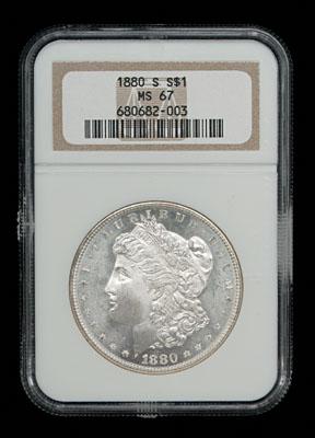 Gem BU 1880 S Morgan silver dollar  924c4