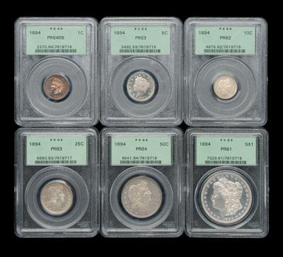 U S 1894 proof set Indian head 924c8