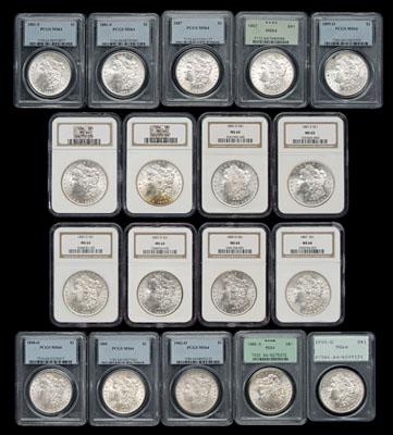 18 Choice BU Morgan silver dollars  924dc