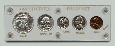 1942 U.S. 5-piece proof set: one