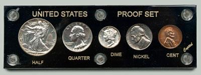 1941 U.S. 5-piece proof set: one