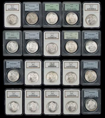 Twenty BU Morgan silver dollars  924f8