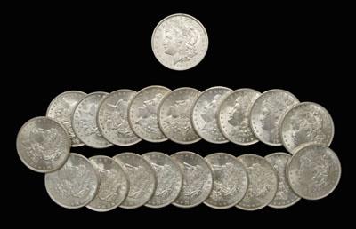 20 BU 1921 Morgan silver dollars: