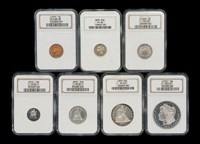 1879 seven piece U S proof set  92501