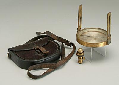 Gurley brass compass, folding 4-1/2