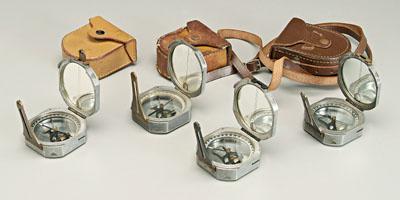 Four Brunton type compasses each 92553