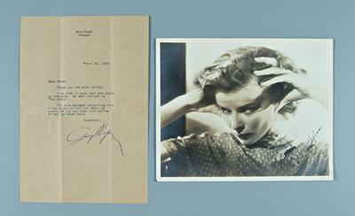 Gary Cooper signed letter, eight