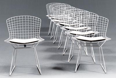 Eight Knoll Bertoia chairs, original