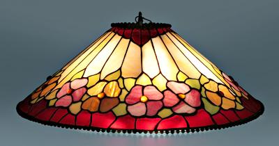 Hanging stained glass shade, geometric