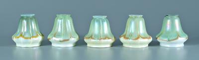 Five Steuben art glass shades: pale