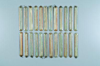 48 art glass prisms: opalescent