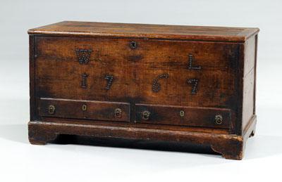 Chippendale lift-top chest dated