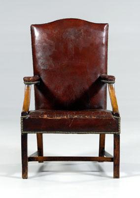 George III leather library chair  92a1e