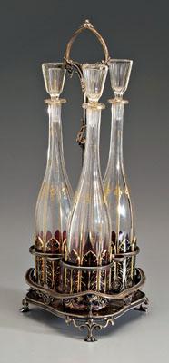 Ruby cut-to-clear decanter set: